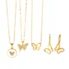 Brincos de Aço Inoxidável Brincos Banhados a Ouro 18k Colar de Aço Titânio Laço Joias Versáteis Simples Transfronteiriças Mulheres