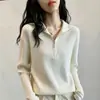 Suéter de punto para mujer de otoño talla grande, adelgazante, de corte holgado, con un diseño elegante que reduce la edad