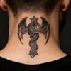 Pegatinas de Tatuaje Temporales Cruz de Frontera Cruz y Serpiente Dragón Herbales para Hombres y Mujeres Tatuajes Tradicionales en Brazos Duraderos Impermeables 7~15 Días