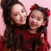 Pasador de Borla de Espino Confitado Estilo Hoyuelo para Niños, Accesorio para el Cabello Estilo Tradicional Chino Hanfu, Adorno Rojo Festivo para el Cabello de Año Nuevo