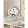Soporte para platos, adorno decorativo de arte en hierro para colgar platos, multifuncional para encimera del hogar, base para marco de fotos de sala de estar, estante para exhibición de pasteles de té