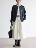 Suéter de Tricô Cinza para Mulheres, Novo Estilo Outono 2025, Estilo Relaxado, Cardigã Macio e Fofo, Emagrecedor, Casaco Casual, Estilo Preppy