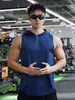 Chaleco deportivo personalizado de fábrica, top transpirable para correr que absorbe la humedad, sudadera con capucha de malla transpirable para fitness