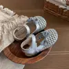 Sandalias de Diadema de Punto Hueco para Niñas 2026 Verano Lazo Suela Suave Antideslizantes Zapatos de Princesa Transpirables Zapatos de Playa