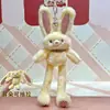 Juguete de Peluche de Conejo Dibujado con Tirador Conejo de Orejas Florales Llavero Colgante Pequeño Accesorio
