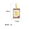 Joia estilo minimalista ins europeu e americano, pingente de gota de óleo, colar retangular com marca personalizada para mulheres, fornecimento de fabricante transfronteiriço