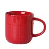 Tazas Cerámicas Nórdicas al por Mayor Rayas Verticales Cuadros Color Sólido Tazas de Café Personalizadas Fábrica Transfronteriza
