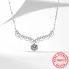 Colar Cruzado Asa de Onda Prateada Feminino Pingente de Prata Esterlina S925 Colar de Moissanita Moissanita de 1 Quilate Corrente de Clavícula