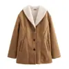 Para Ropa Europea y Americana Transfronteriza Aliexpress Popular Chaqueta Abrigo de Media Longitud de Doble Vista