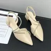 Sandalias de moda para mujer, estilo de hada, nueva colección de verano 2026, punta cerrada, tacón grueso, tacones altos con pedrería, perfectos para combinar con vestidos