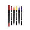 Suomeqi Pluma Acuarelable de Doble Punta Personalizada Lavable 100 Colores Pincel de Punta Suave Pintura para Niños Cerámica Gancho de Línea Colorido