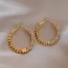 Brincos Exquisitos de Círculo com Pigmento Prata Dourado Quebrado para Mulheres 2026 Novo Estilo Quente Brincos de Alta Qualidade para Rostos Quadrados e Redondos