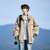 Marca Retro de Moda Pana Cuadros Oversize Holgado Chaqueta de Otoño Hombre Tallas Grandes Retazos Código Exterior Casual Travieso Guapo
