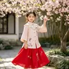 LiquidaçãoOferta Especial Feminino Infantil Hanfu Estilo Chinês Traje Antigo Ano Novo Visitar Parentes Performance Conjunto de Traje Formal Qipao Ruqun