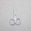 Tijeras de Maquillaje de Belleza de Acero Inoxidable, Tijeras de Herramientas de Belleza, Tijeras Seguras de Punta Redondeada para Vello Nasal, Tijeras de Punta Curva para Recortar Cejas