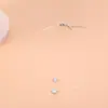 Moda Criativa Pingente de Cristal Zircônia com Diamante Único Colar de Fio de Pesca Transparente Coreano Corrente Simples Elegante para Clavícula Feminina