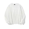 Suéter de twill de cuello redondo nuevo de primavera para parejas 250g para hombre hombro color liso jersey manga larga ropa interior