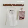 2102# Camisola Elegante Estilo Coreano Renda de Cílios Costas Bonitas Com Alças Suporte para Seios Outono Inverno Camada Interna Roupa Externa Qualidade Emagrecimento Costas Bonitas