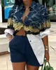 T9060 Ropa de mujer transfronteriza europea y americana nuevo comercio exterior Amazon AliExpress estampado de moda temperamento commuter conjunto de dos piezas