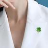 Exquisito Broche de Ojo de Gato Trébol de la Suerte de Alta Gama para Mujer, Pin de Hebilla Antideslizante para Ropa Fija, Corsage para Traje, Accesorios de Primavera y Verano