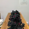 Decoración Navideña de Halloween Acción de Gracias para el Hogar y Exteriores con Hojas de Arce Negras Artificiales de Ratán Transfronteriza de Amazon