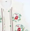 Comercio Exterior Transfronterizo al por Mayor Estilo Europeo y Americano Verano 2025 Chaleco sin Mangas de Cuello Redondo con Botones Bordado Floral para Mujer