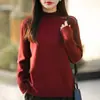 Suéter de malha transfronteiriço moderno estilo maduro com detalhes de strass, gola semi-alta, modelagem solta que afina a silhueta para mulheres, novo suéter estiloso de inverno espesso
