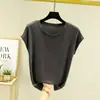 Camiseta modal de manga curta para o verão de 2023, roupa íntima, tamanhos grandes, camiseta de manga meia-manga, top fino, estilo ocidental, blusa básica afinar
