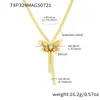 Conjunto Miduo Super Brilhante 5A Zircônia Borboleta Camada Dupla Colar Pulseira Anel Brinco Aço Inoxidável Banhado a Ouro Real 18K