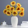 Flores Artificiales, Girasoles, Flores Gerberas, Decoración del Hogar, Flores Falsas, Exhibición en Salón Budista, Estilismo de Paisaje de Jardinería, Arreglo Floral