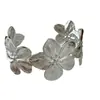 Pulsera Floral Ancha Personalizada de Nuevo Estilo Transfronteriza Europea y Americana, Joyería Geométrica Ajustable Minimalista de Gama Alta al por Mayor