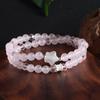 Pulsera de Moda de Cristal Rosa Natural Cristal Blanco Doble Círculo Combinable Moda Pixiu Calabaza Amor Nueve Colas Joyería de Arte