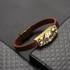 Pulsera de metal de cobre antiguo con calavera del infierno para hombre, joyería punk, gran oferta de comercio exterior