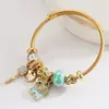 Pulseira com Pingente de Elefante com Contas de Aço Inoxidável, Letra Chave, Transfronteiriça, Nova, Versátil, Ajustável, Personalizada, Pulseira para Melhor Amiga