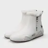 Botas de Cuero de Caña Alta Gorilla para Mujer 2026 Nuevo Otoño e Invierno Piel Genuina Versátiles Botas de Nieve Zapatos de Mujer con Forro de Lana Zapatos Blancos Planos