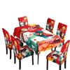 Mantel impermeable estampado transfronterizo Funda de silla estampada para restaurante y hogar Mantel navideño Traje de silla traje