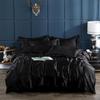 Transfronteiriço têxteis-lar de quatro peças de comércio exterior roupa de cama em estoque pode ser personalizado cor sólida imitação de seda colcha capa ebay AliExpress