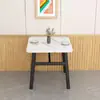 Mesa de jantar comercial de luxo leve imitação mármore mesa de jantar retangular encostada na parede hotel de aluguel restaurante de macarrão combinação de mesa e cadeiras