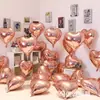 Set de Globos de Papel de Aluminio de 18 Pulgadas para Decoración de Fiesta de Boda, Compromiso, Cumpleaños en Forma de Corazón, Boda, Habitación de Novia, Escalera, Ambiente de Boda