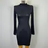 Vestido Bodycon de Cuello Alto Plisado Estilo Maduro de Alta Gama Otoño/Invierno 2025, Fibra de Viscosa Realza la Figura
