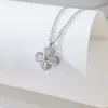 Cadena de clavícula con flor de acero de titanio, collar femenino de otoño e invierno, collar de acero de titanio con flor de circón, nicho de una generación de cabello