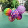 Corrente Bola de Futebol Desenho Animado Bola de Melancia Bola Colorida Fluorescente Estampa Total com Corrente de Corda Bola Elástica Presente para Jardim de Infância