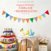 Escena de Pancarta de Cumpleaños Decoración de Cumpleaños Banderines Triangulares Guirnalda Decorativa Primer Cumpleaños Niños y Niñas Banderas Colgantes Accesorios de Ambiente Venta al por Mayor