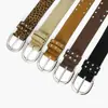Cinturón de Ante Sintético con Textura de Terciopelo para Mujer Diseño Clásico con Hebilla de Pin Casual Versátil Cinturón de Cintura de Alta Gama para Trajes Jeans