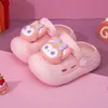 Novas Chinelos Infantis de Coelho Fofo de Verão para Meninas Crianças, Bico Fechado, Respiráveis, Duráveis, Desenho Animado, Casa, Exterior, Chinelos Macios