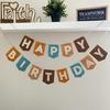 Suministro Exclusivo Transfronterizo de Fieltro Azul Decoración de Fiesta de Cumpleaños Inglés de Fieltro Decoración de Banner de Cumpleaños Guirnalda de Banderines Hecha a Mano
