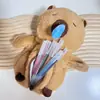 Lindo Estuche de Peluche Pibala de Dibujos Animados, Estuche Pequeño de Capibara, Muñeco para Estudiante, Almacenamiento de Escritorio, Estuche, Regalo de Cumpleaños