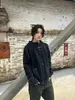 Sudadera con Capucha de Bloques de Color y Rayas Estilo Retro Americano para Hombres y Mujeres Otoño Estilo Universitario Peso Pesado Cuello Alto Casual Cárdigan Ropa Exterior para Parejas