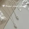 Cadena de Clavícula S925 Plata de Ley Huevo de Perla Berenjena Diseño de Nicho Elegante Simple Ins Coreano Collar de Gama Alta y Versátil