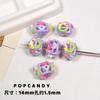 Bonita cadena para teléfono móvil con cuentas pintadas a mano, con forma de donut, color amor, colgante para cámara CCD, cordón, joyería hecha a mano